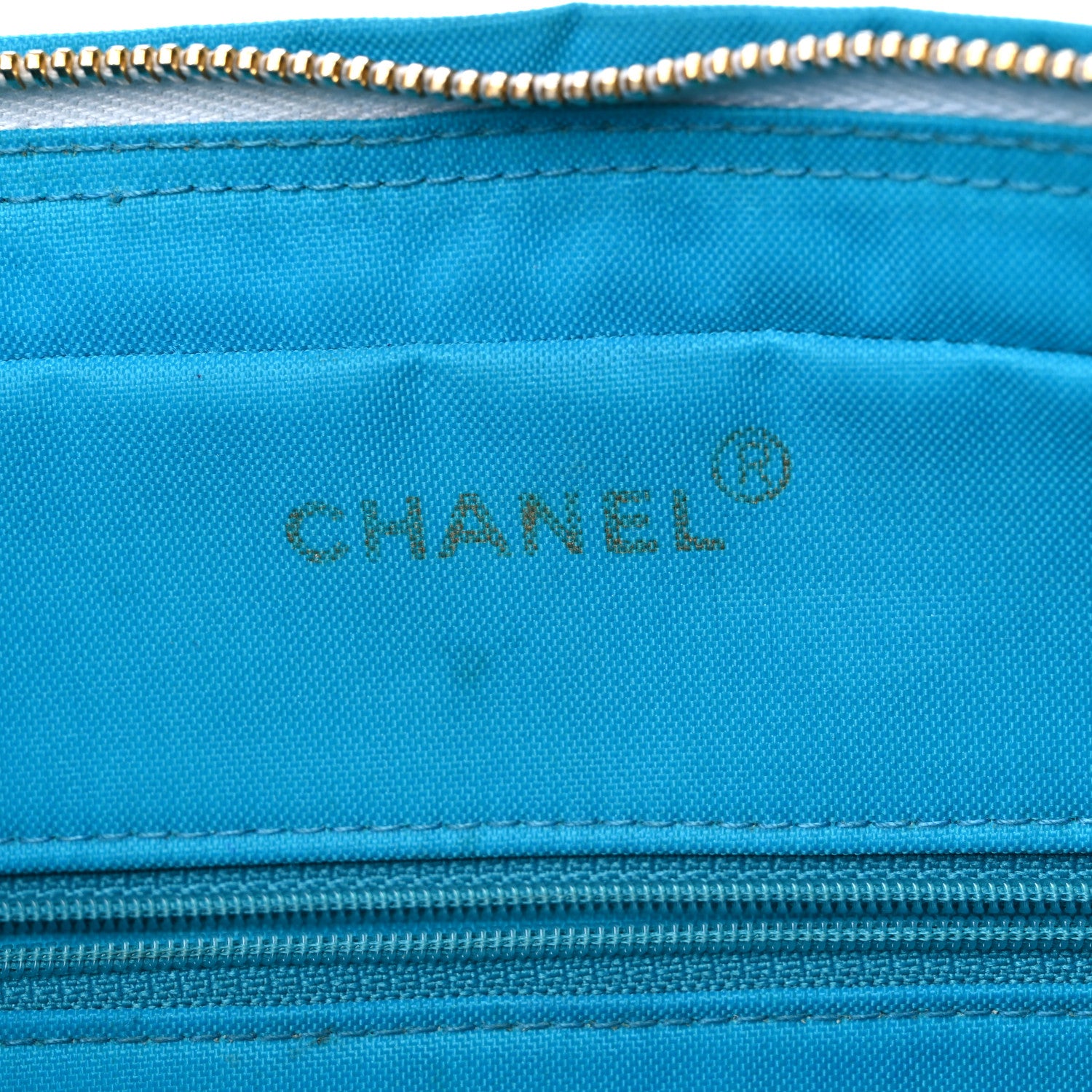 Chanel Canvas Quilted Shoulder Bag Turquoise 6 of 14