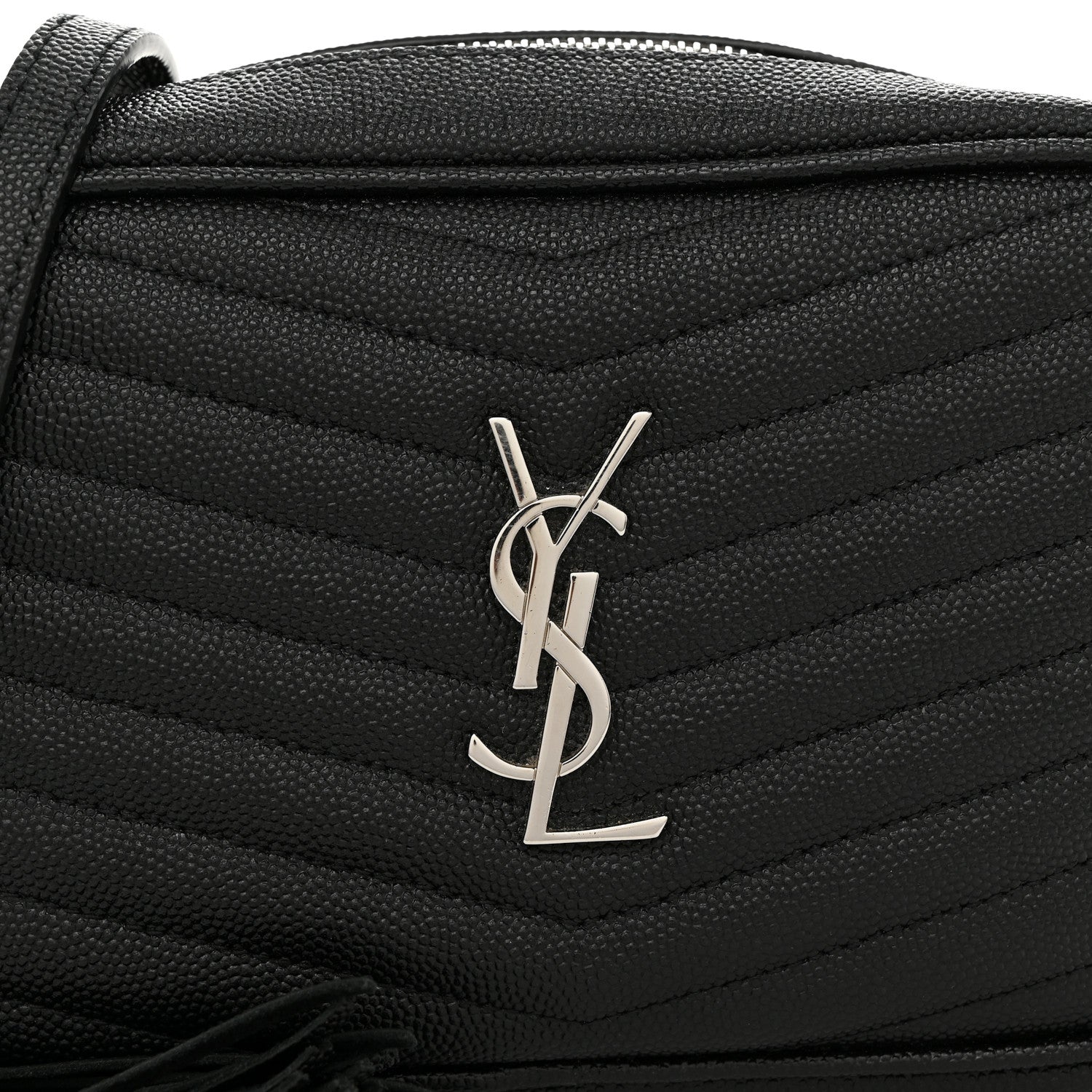 Saint Laurent Grain De Poudre Matelasse Monogram Mini Lou Camera Bag Black 8 of 10