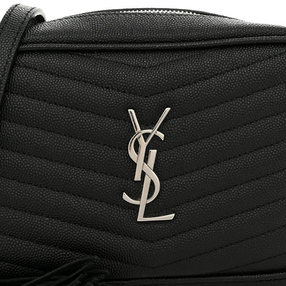 Saint Laurent Grain De Poudre Matelasse Monogram Mini Lou Camera Bag Black 8 of 10