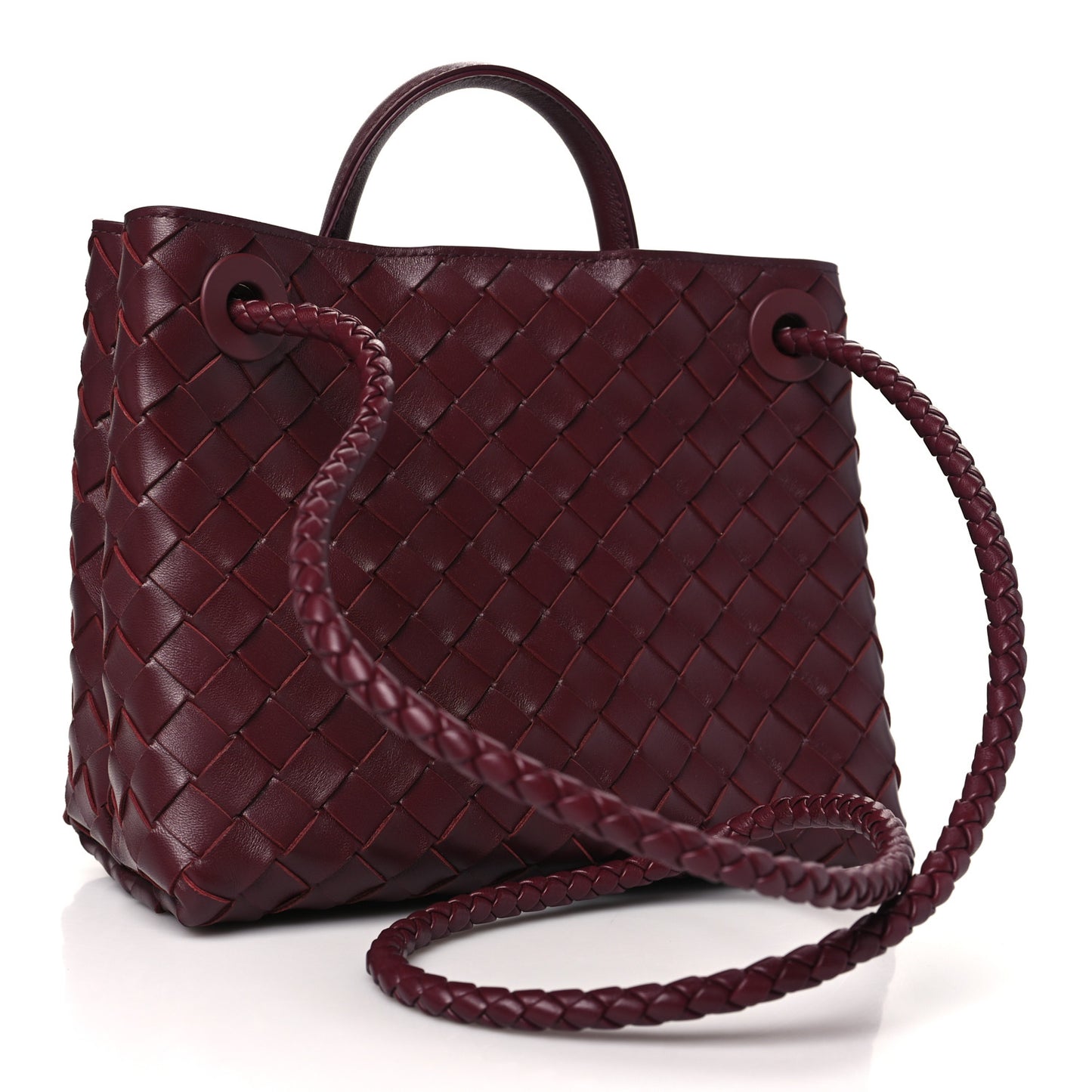 Nappa Intrecciato Small Andiamo Shoulder Bag Barolo