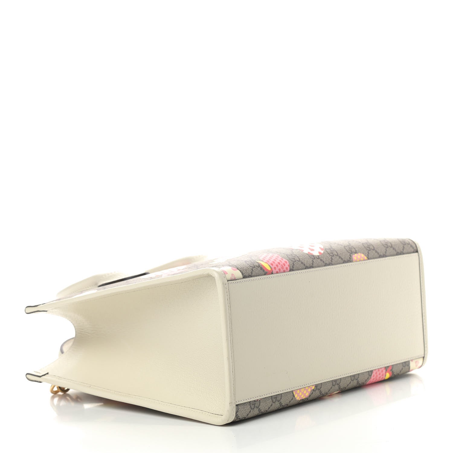Gucci GG Supreme Monogram Textured Calfskin Les Pommes Small Retro Interlocking G Tote Bag Beige Multicolor Mystic White 4 of 7