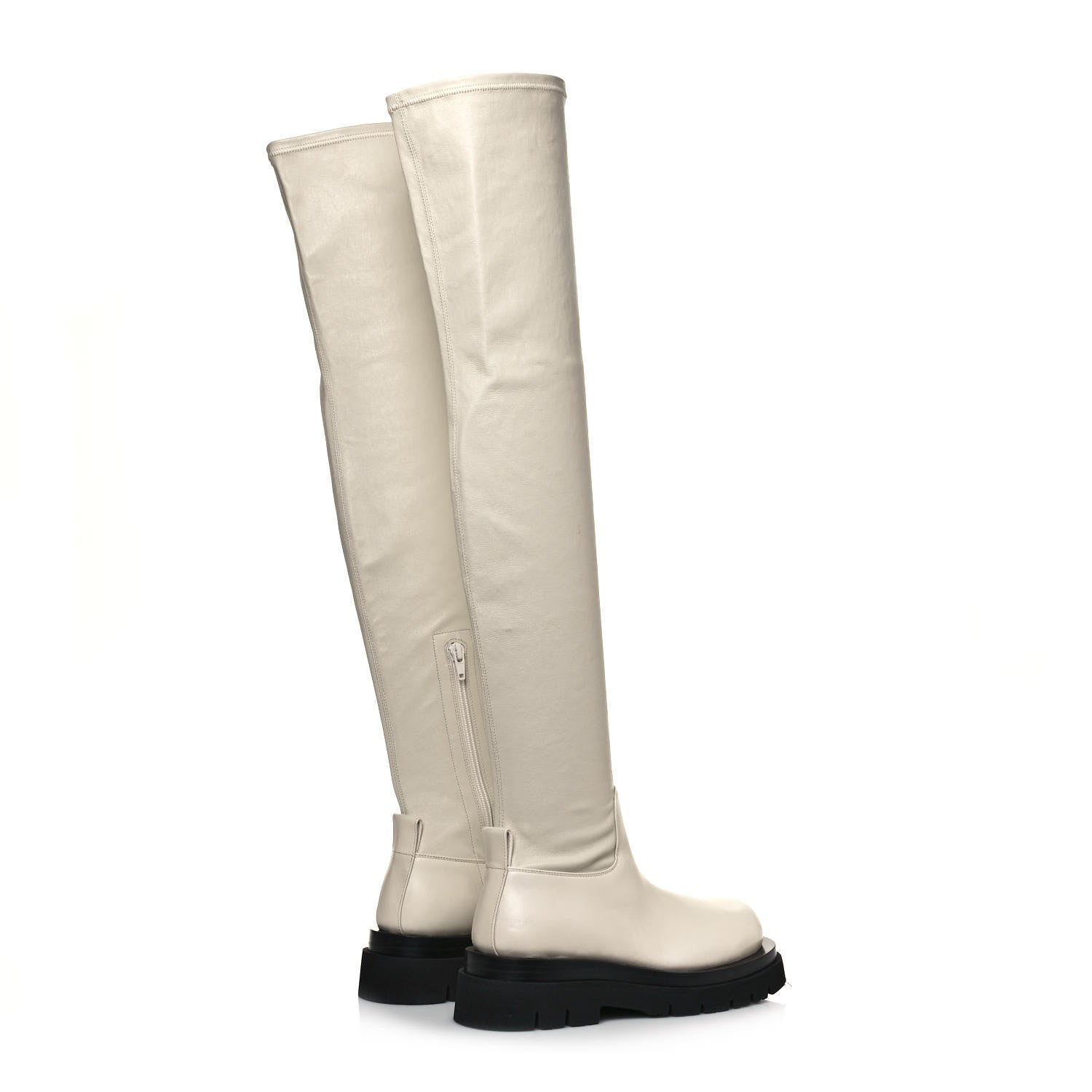 Bottega Veneta Calfskin The Lug 55mm Over The Knee Boots 38.5 Sea Salt 4 of 8