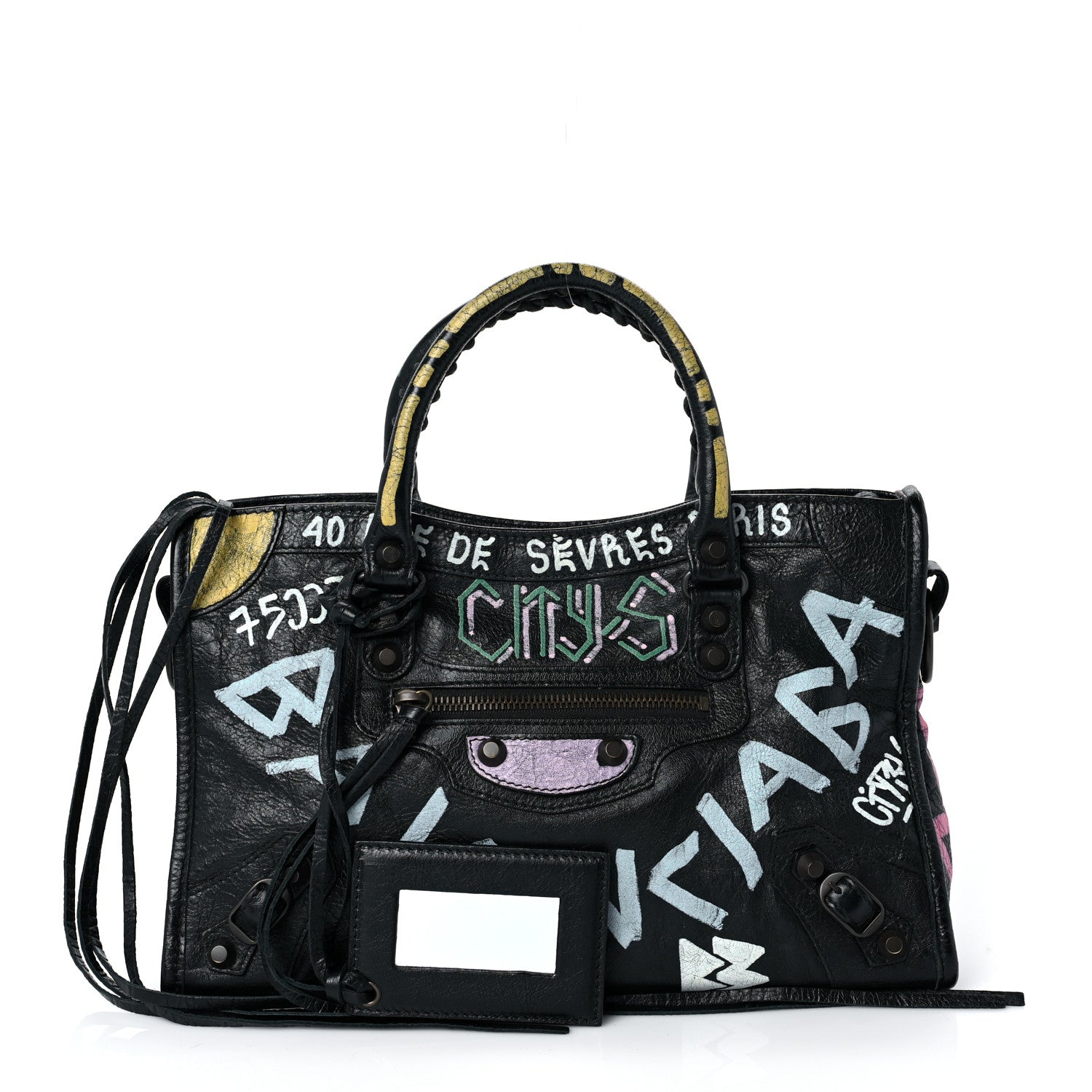 Balenciaga Agneau Graffiti All Over Classic Hardware S City Black Multicolor 1 of 7