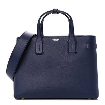Burberry Derby Calfskin Vintage Check Medium Banner Tote Regency Blue 1 of 12