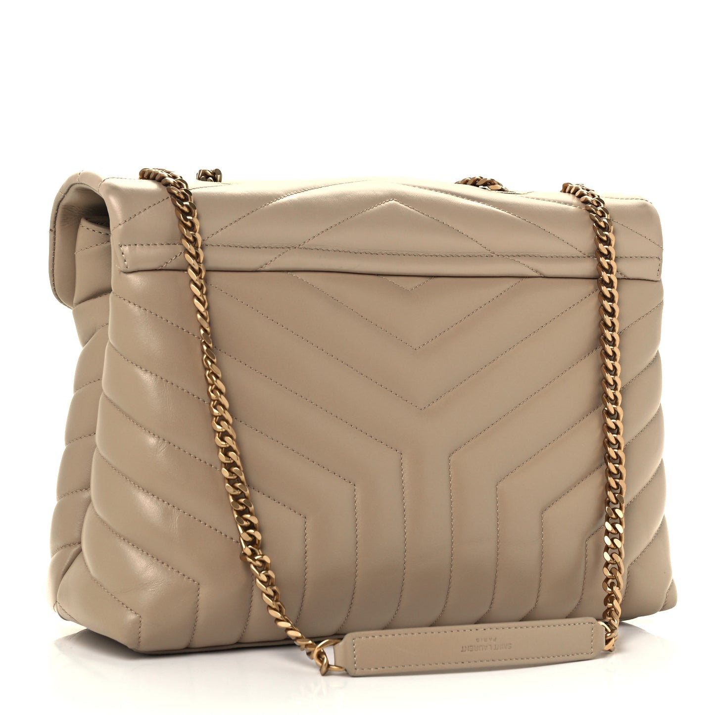 Calfskin Y Quilted Monogram Medium Loulou Chain Satchel Light Natural