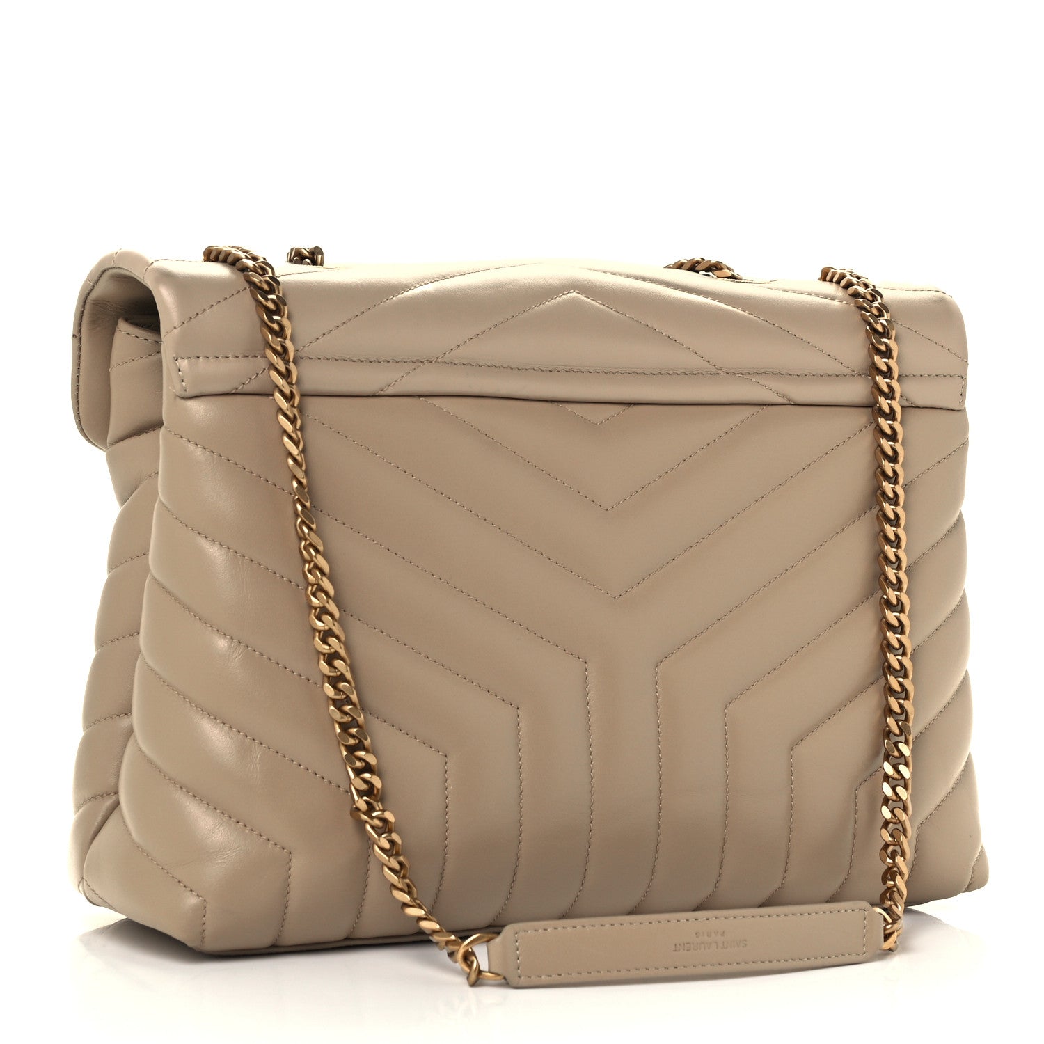 Saint Laurent Calfskin Y Quilted Monogram Medium Loulou Chain Satchel Light Natural 2 of 10