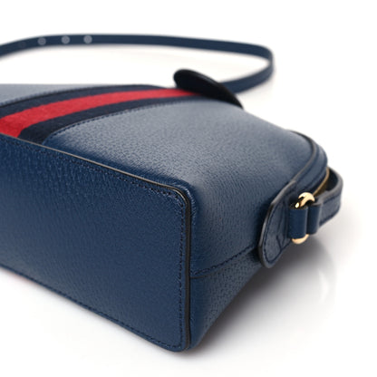 Gucci Textured Dollar Calfskin Web Small Ophidia Dome Shoulder Bag Blue Agata 9 of 10
