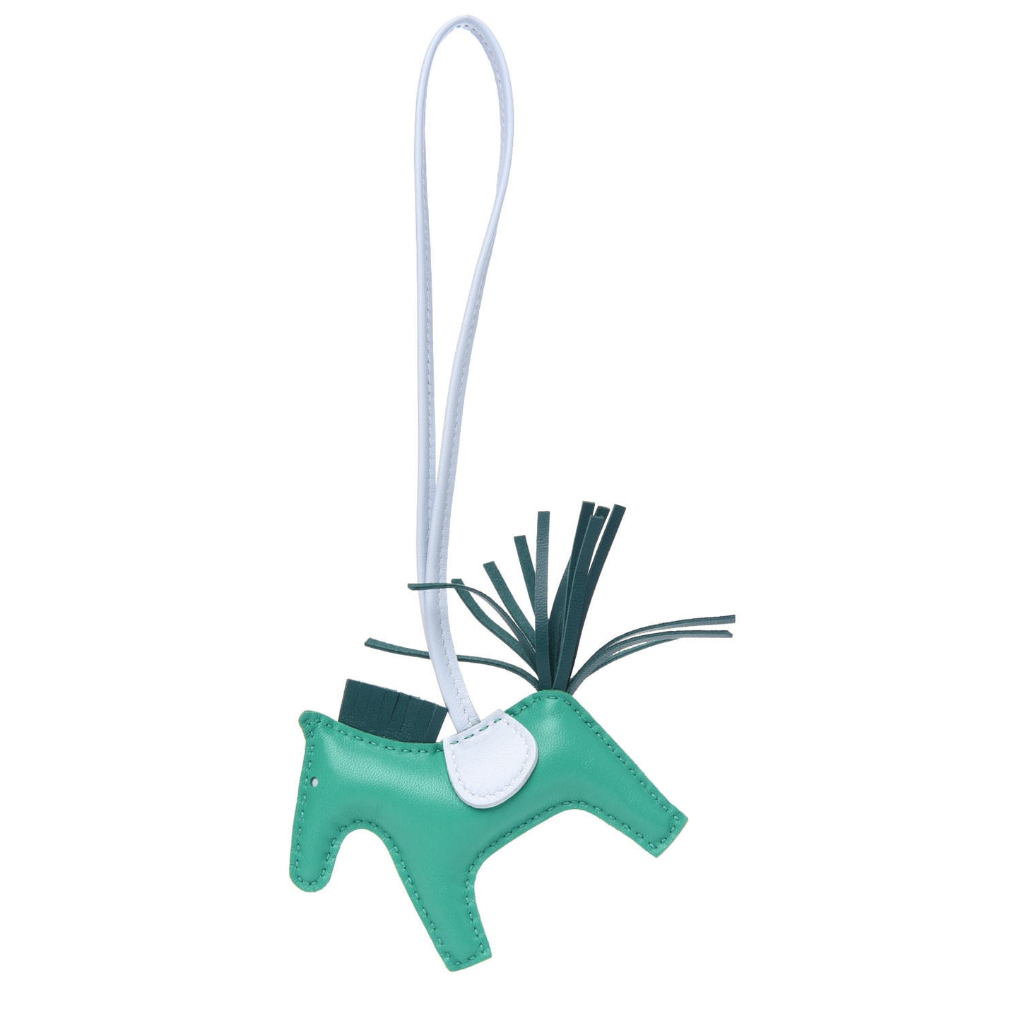 Milo Lambskin Grigri Rodeo Horse Bag Charm PM Menthe Malachite Brume