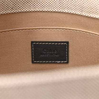 Chloe Cotton Calfskin Medium Woody Ribbon Tote White Black 6 of 9