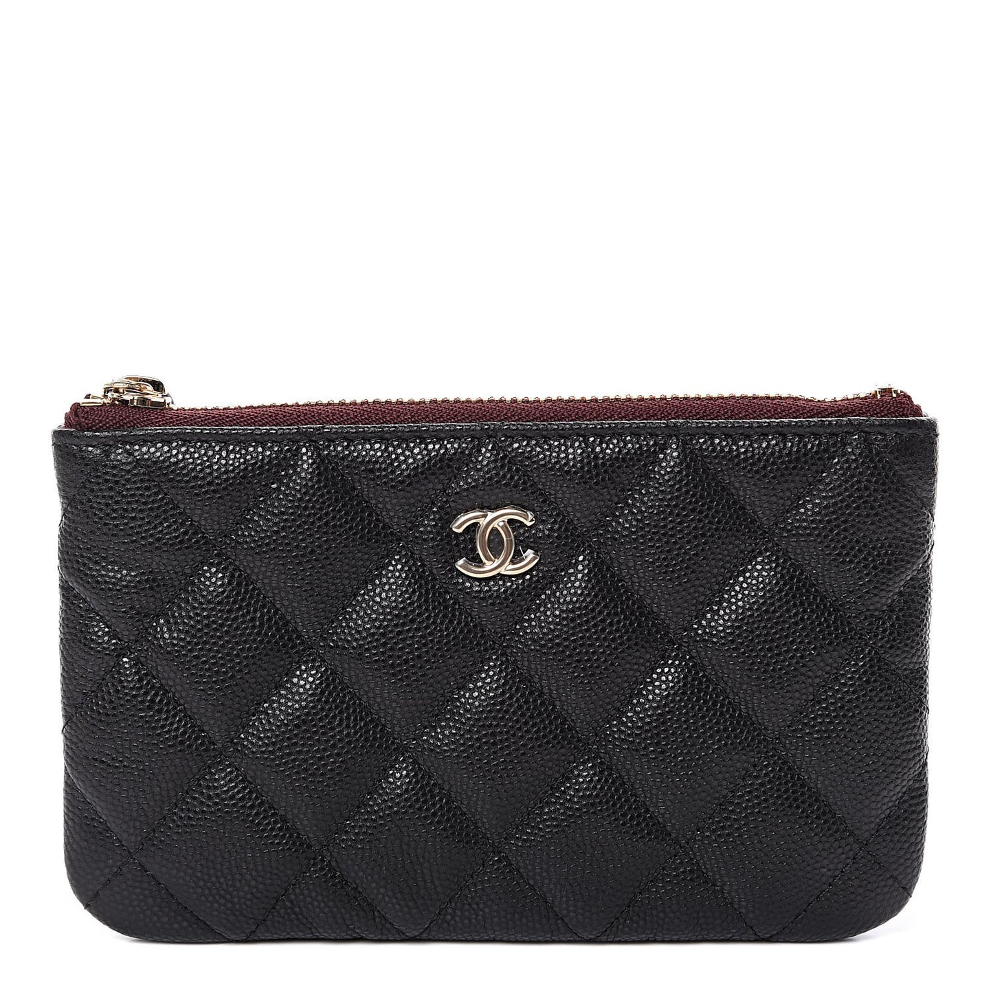 Caviar Quilted Small Cosmetic Case Black