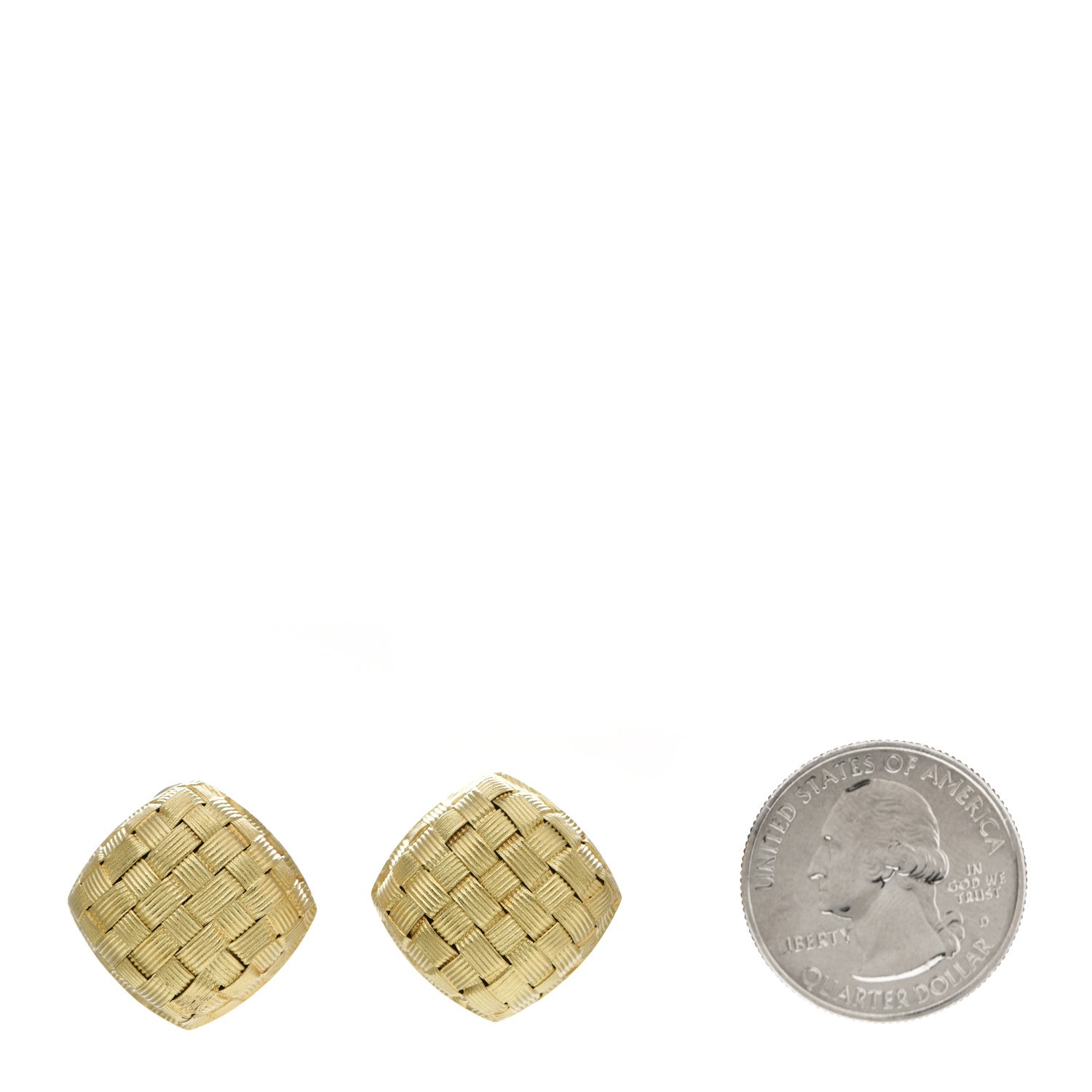 Roberto Coin 18K Yellow Gold Appassionata Square Earrings 2 of 4