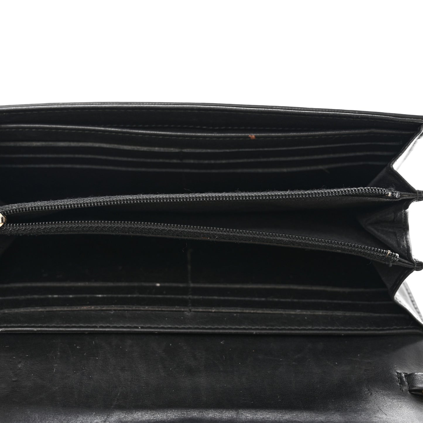 Calfskin Caviar Quilted Chevron Mixed Boy Wallet On Removable Chain Black