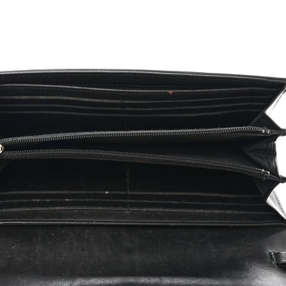 Chanel Calfskin Caviar Quilted Chevron Mixed Boy Wallet On Removable Chain Black 4 of 17