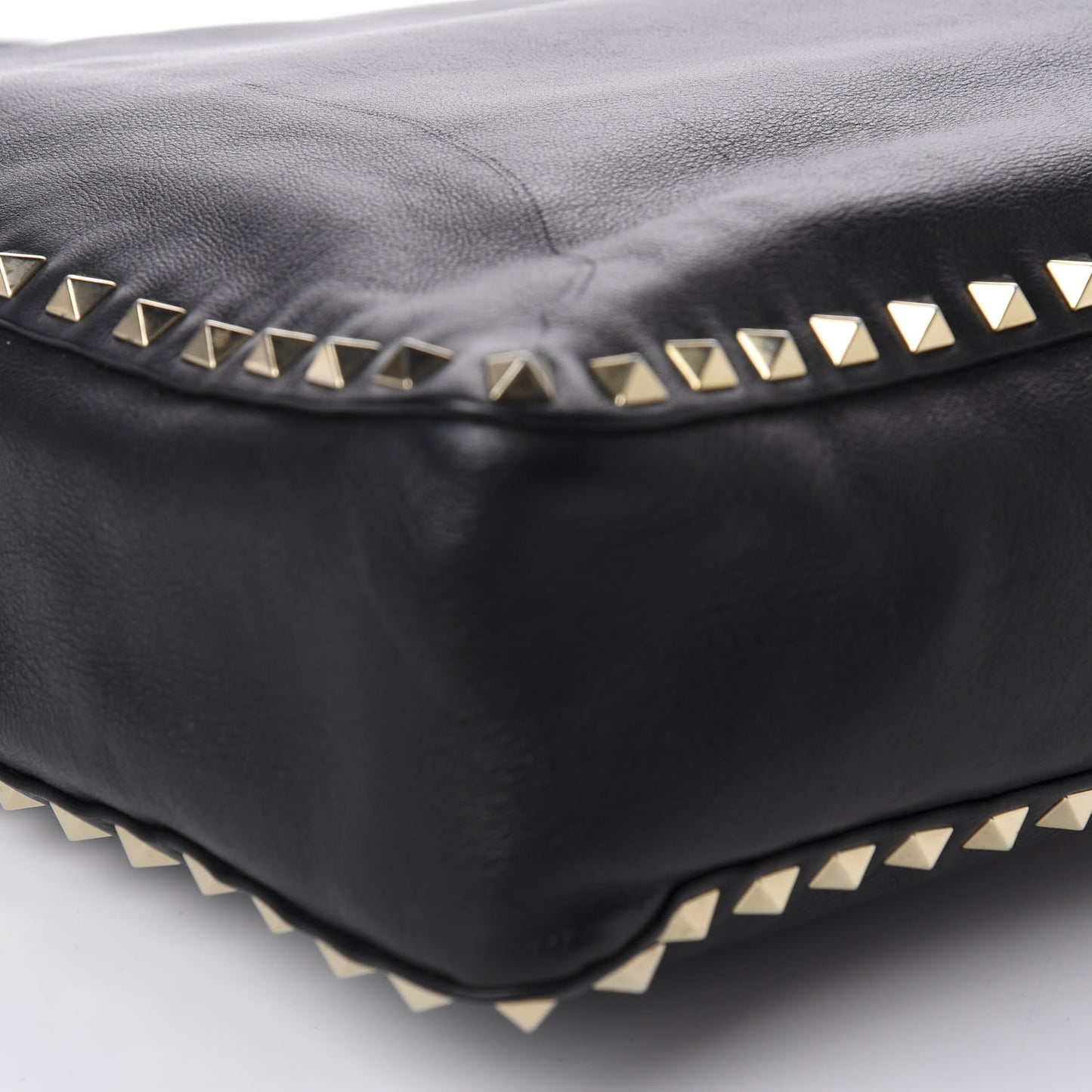 Vitello Large Rockstud Flip-Lock Messenger Bag Black