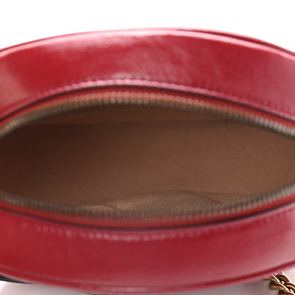 Gucci Glazed Calfskin Matelasse Heart Mini GG Marmont Round Shoulder Bag Romantic Cerise 5 of 13