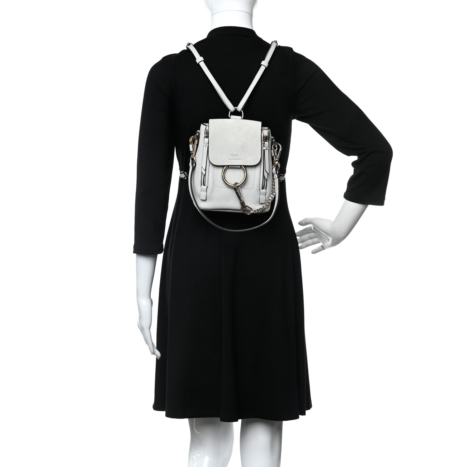 Chloe Suede Calfskin Mini Faye Backpack Airy Grey 2 of 9