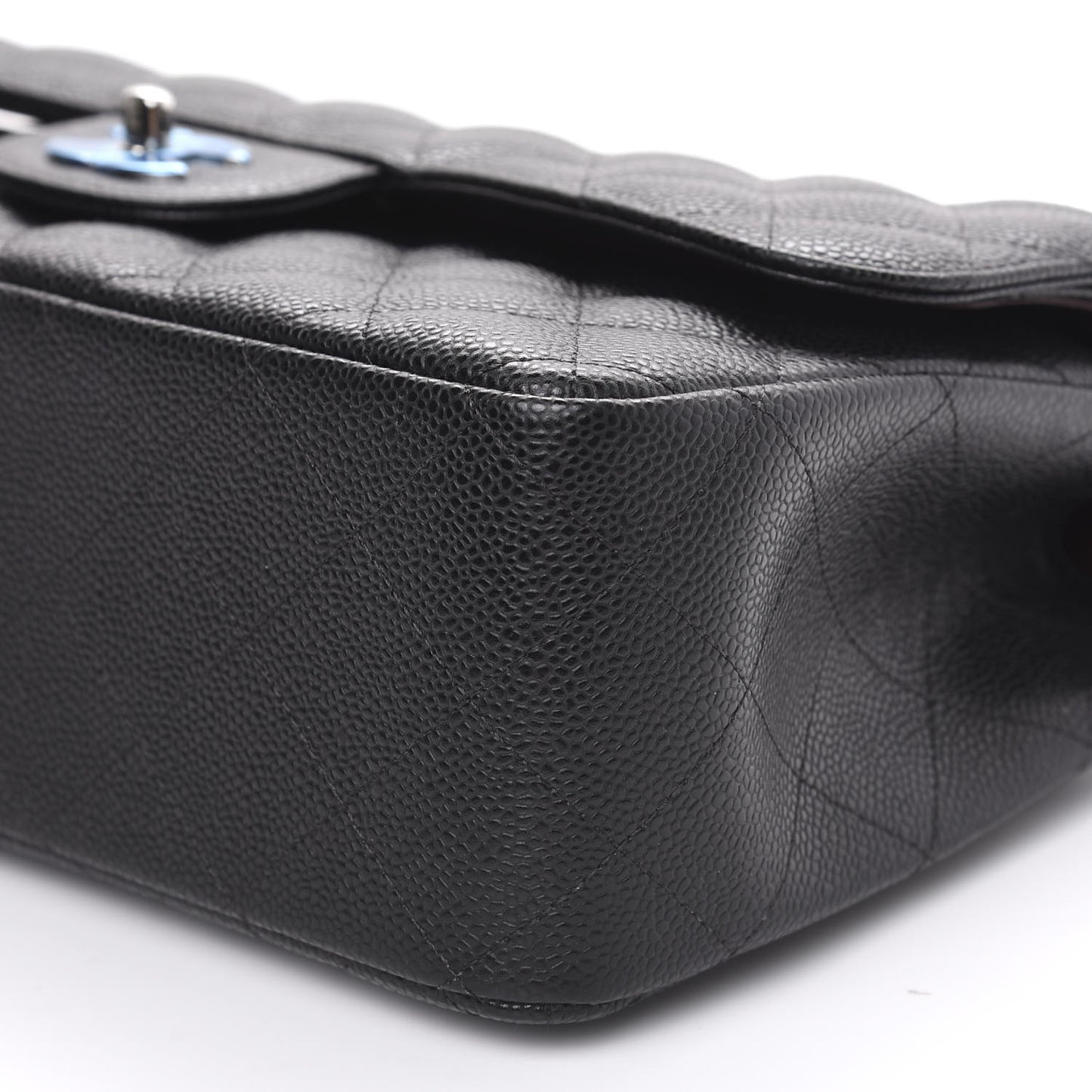 Caviar Quilted Jumbo Double Flap Black
