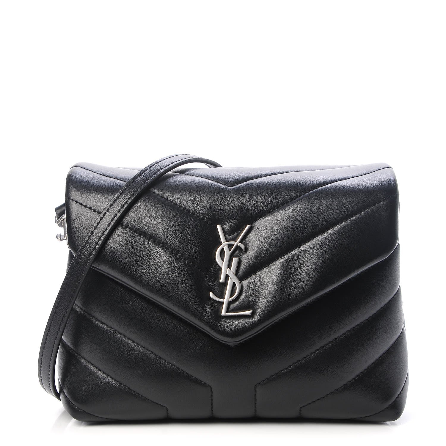 Saint Laurent Calfskin Y Quilted Monogram Toy Loulou Crossbody Bag Black 1 of 7