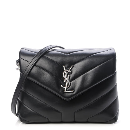 Saint Laurent Calfskin Y Quilted Monogram Toy Loulou Crossbody Bag Black 1 of 7