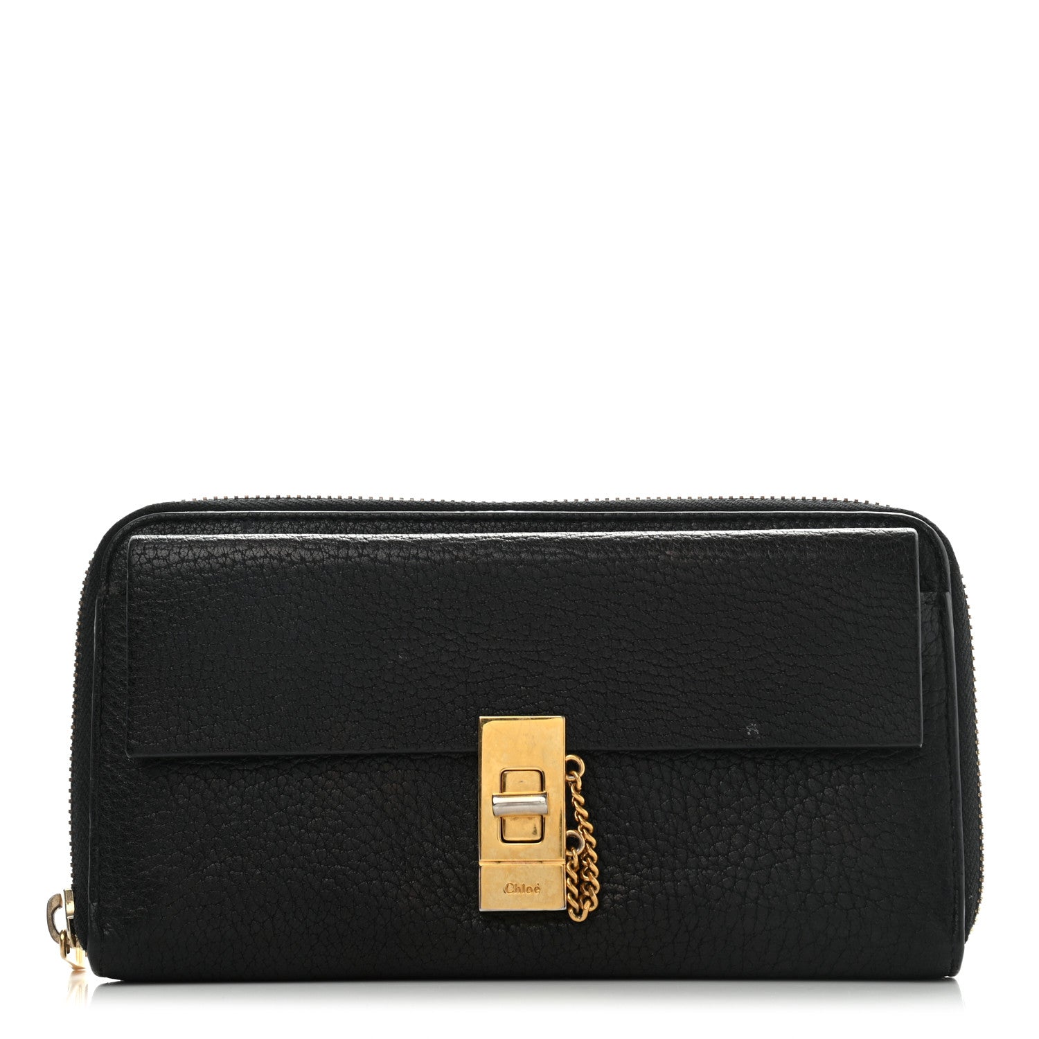 Chloe Grained Lambskin Drew Long Wallet with Flap Black 1 of 19