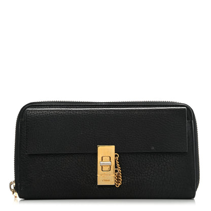 Chloe Grained Lambskin Drew Long Wallet with Flap Black 1 of 19