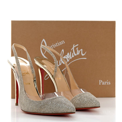 Christian Louboutin Mini Glitter PVC Specchio Optisexy 100 Pumps 37 Ivory Light Gold 9 of 9