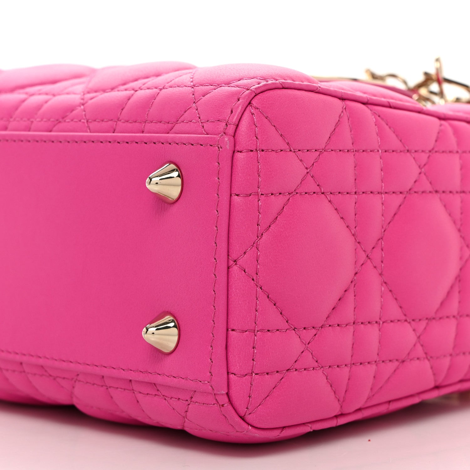 Christian Dior Lambskin Cannage Small My ABCDior Lady Dior Magenta 10 of 10