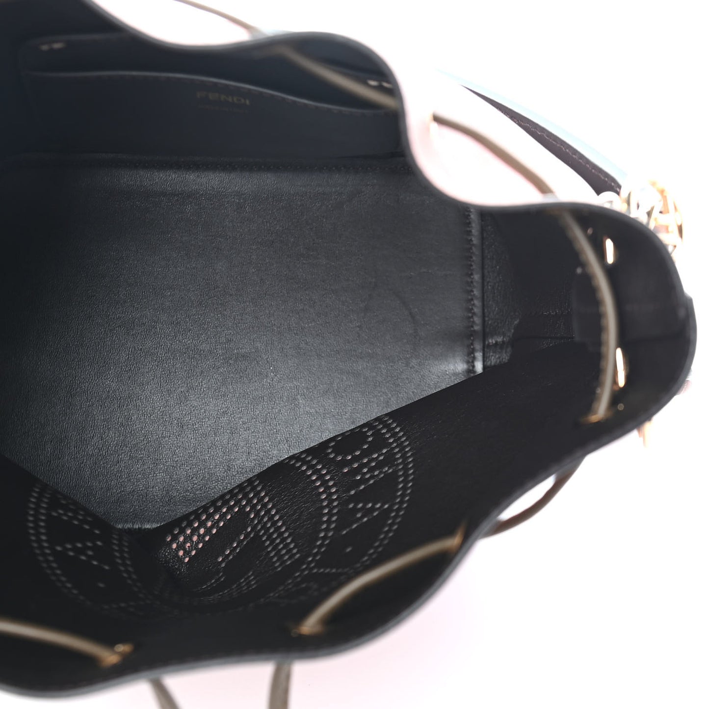 Vitello Grace F is Fendi Stamp Patch Perforated Small Mon Tresor Bucket Bag Rosa Bourbon