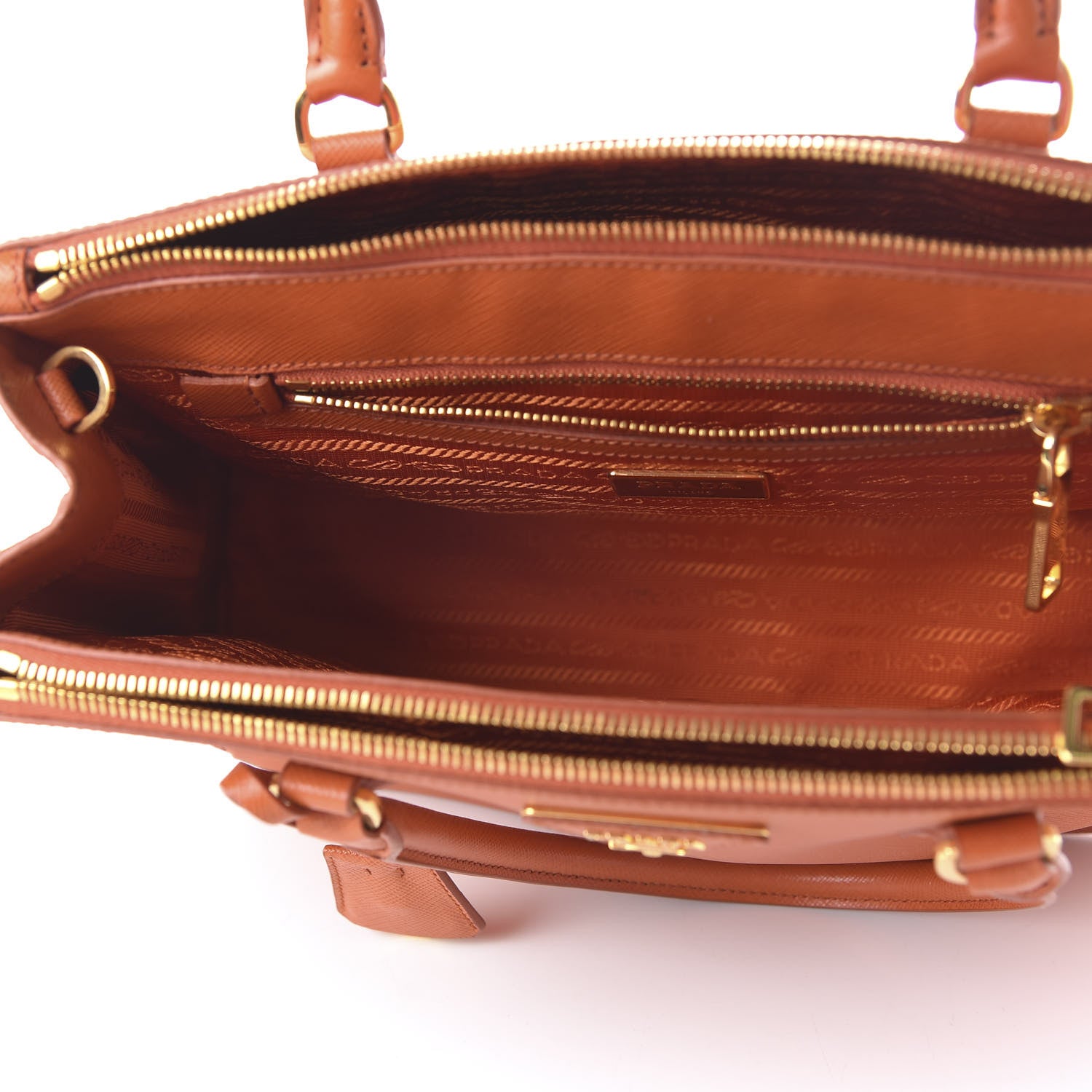 Prada Saffiano Small Galleria Double Zip Tote Papaya 5 of 9