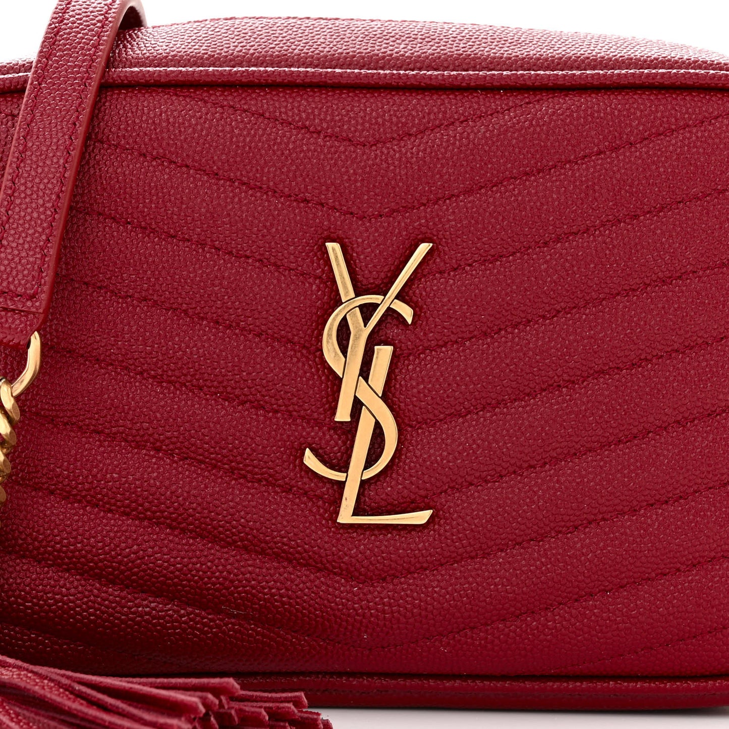 Grain De Poudre Matelasse Monogram Mini Lou Camera Bag Opyum Red
