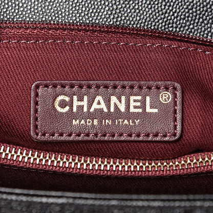 Chanel Caviar Chevron Quilted Medium Coco Handle Flap Black 7 of 11