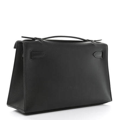 Hermes Swift Kelly Pochette Clutch Black 3 of 9
