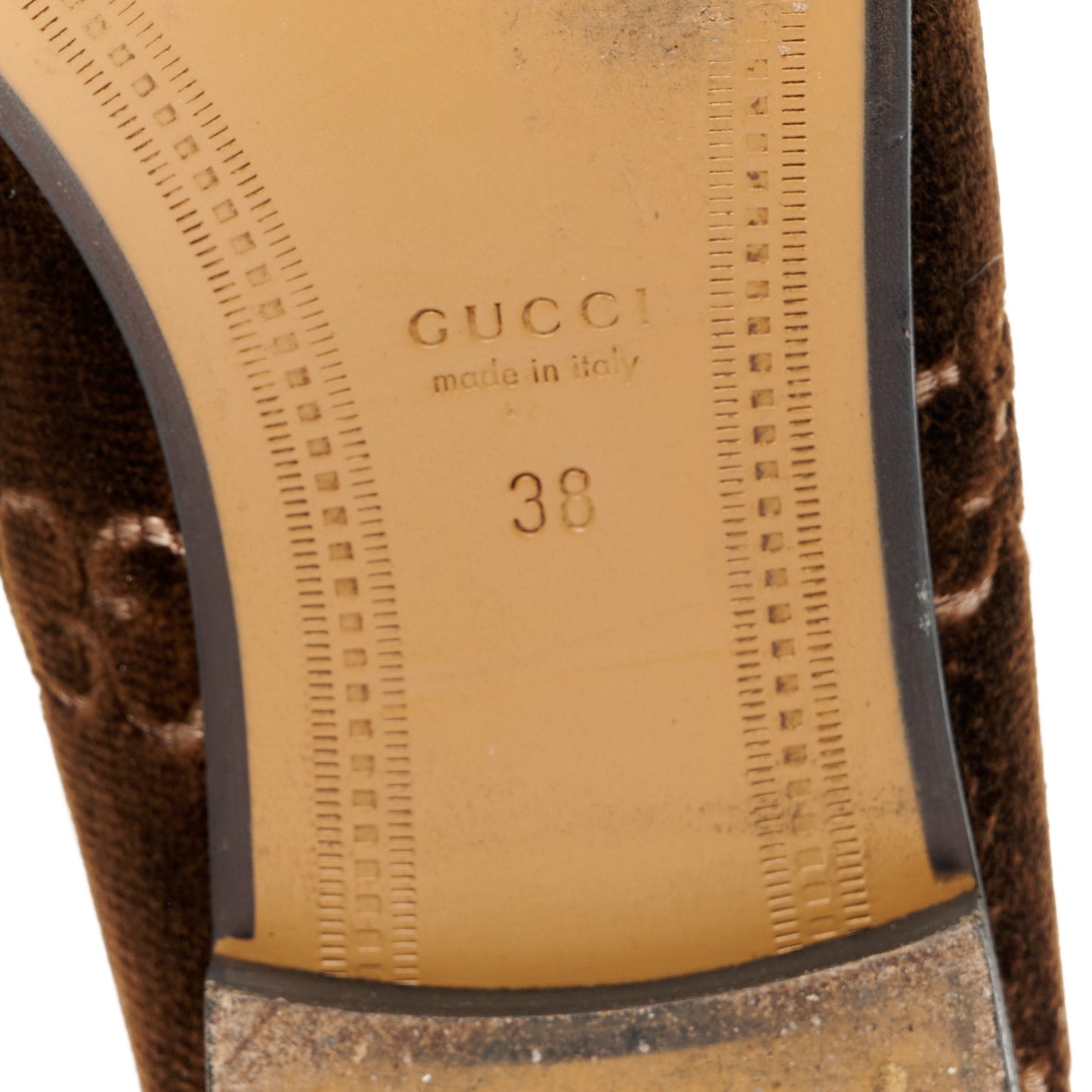 Velvet GG Monogram Horsebit Womens Jordaan Loafers 38 Brown Black