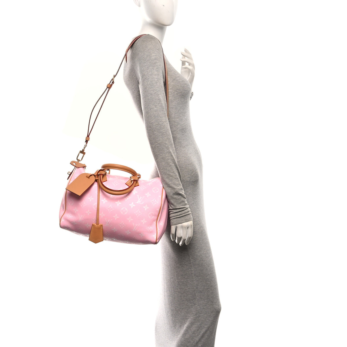 Calfskin Monogram Speedy P9 Bandouliere 30 Candy
