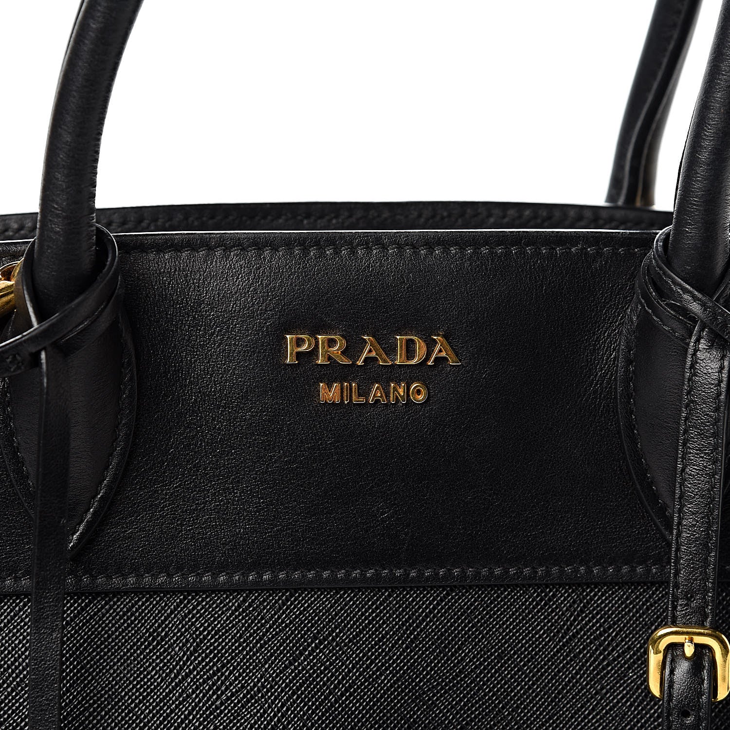 Prada Saffiano City Calfskin Medium Esplanade Tote Black 10 of 18