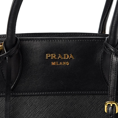 Prada Saffiano City Calfskin Medium Esplanade Tote Black 10 of 18