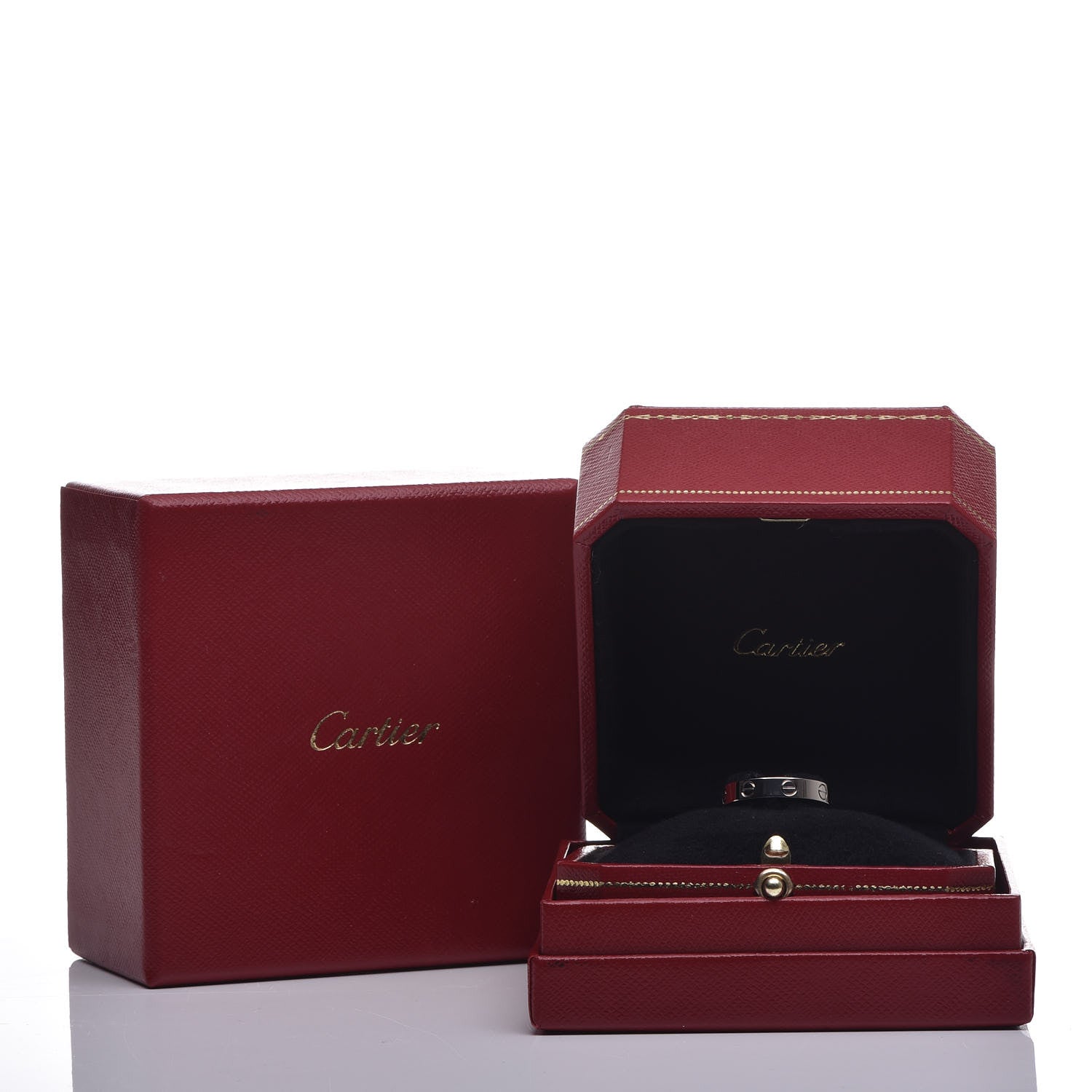 Cartier 18K White Gold 3.5mm LOVE Wedding Band Ring 53 6.25 5 of 5