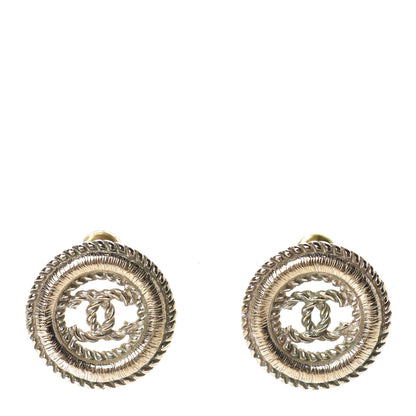 Chanel Twisted CC Round Earrings Gold 1 of 5