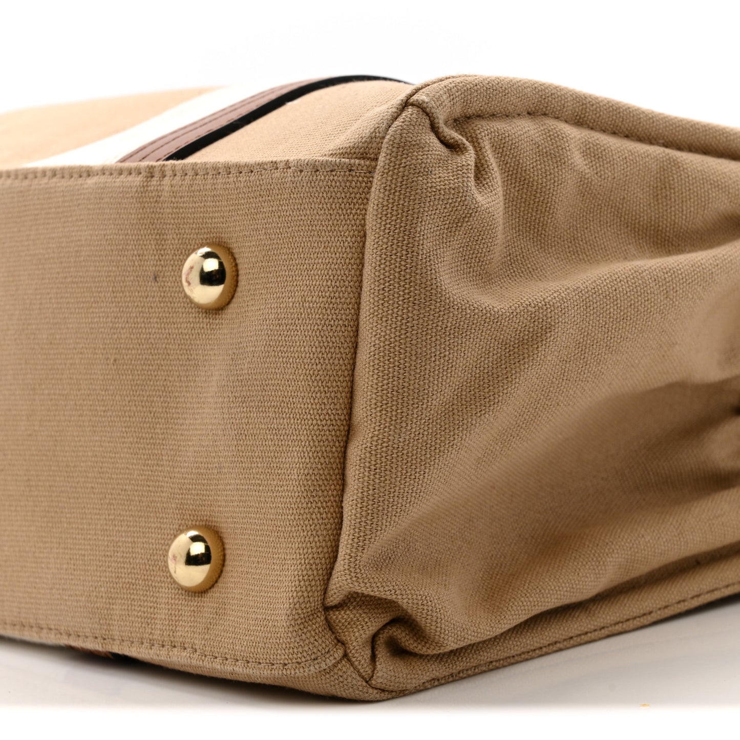 Cotton Calfskin Diaper Bag White Brown