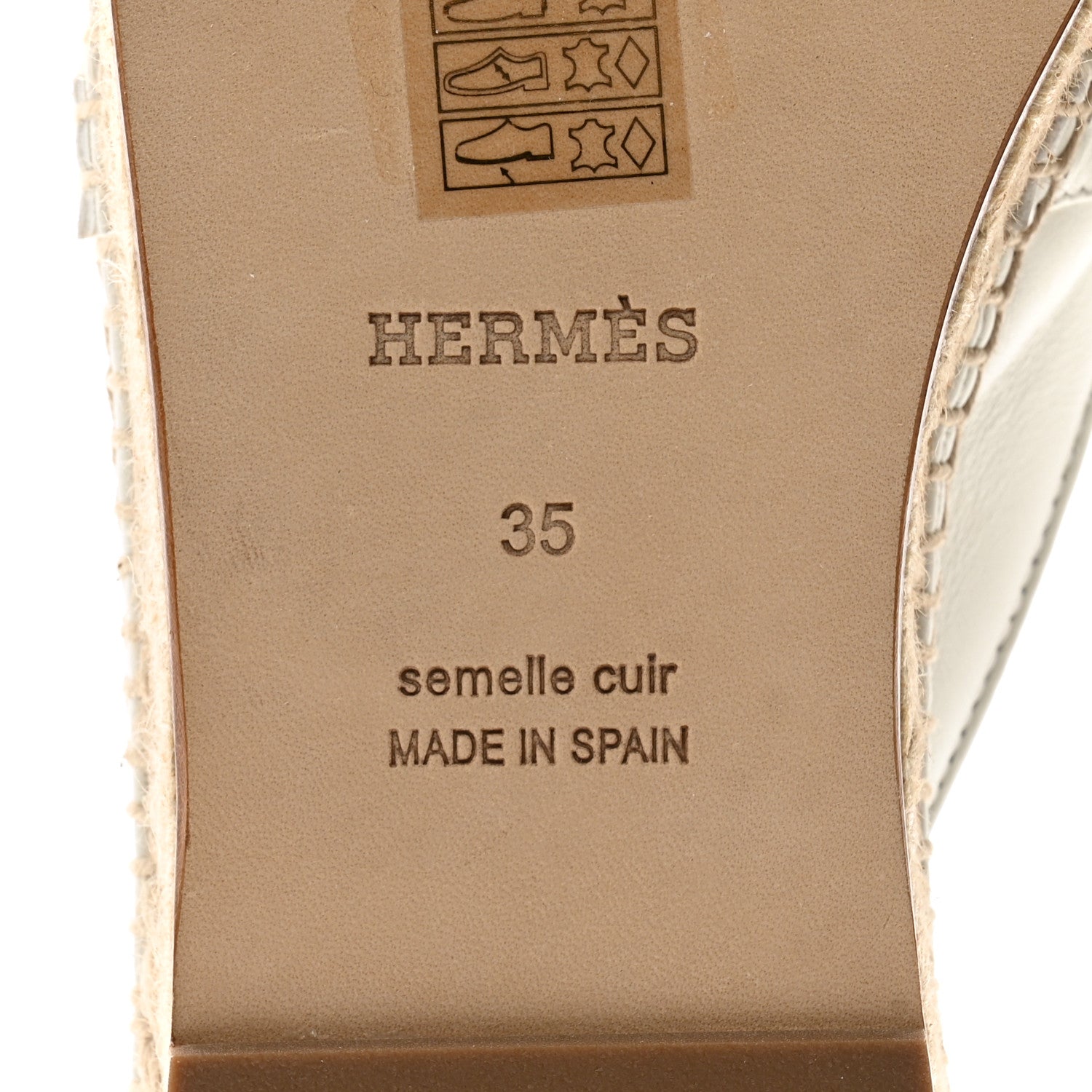 Hermes Calfskin Feria Espadrille 35 White 7 of 10