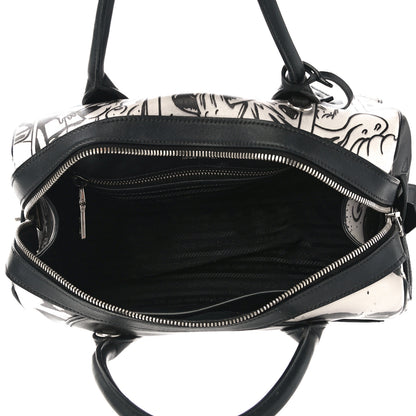 Prada Grace Lux Comic Print Bowler Bag Acciaio Mare 6 of 11