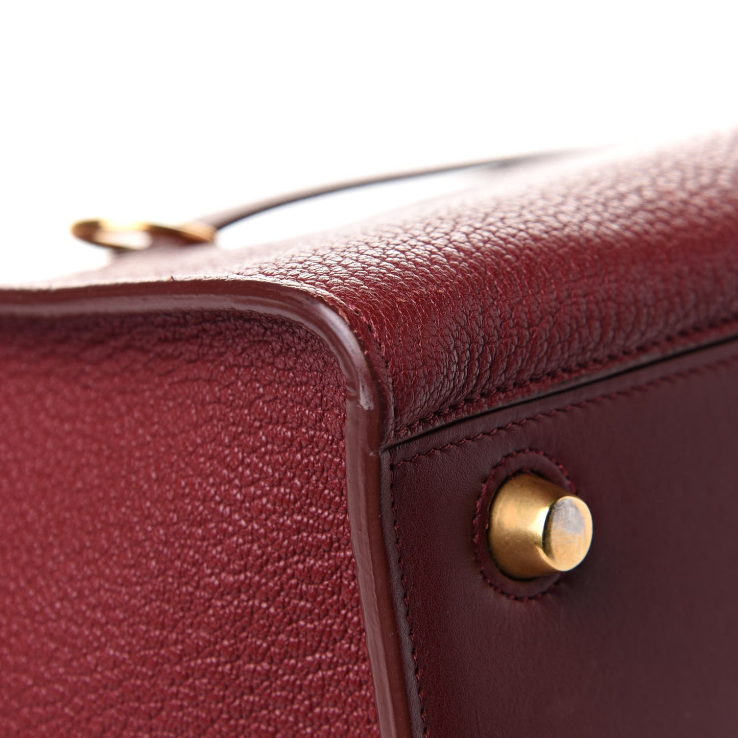 Goatskin Smooth Calfskin Small Ring Bag Dark Ruby