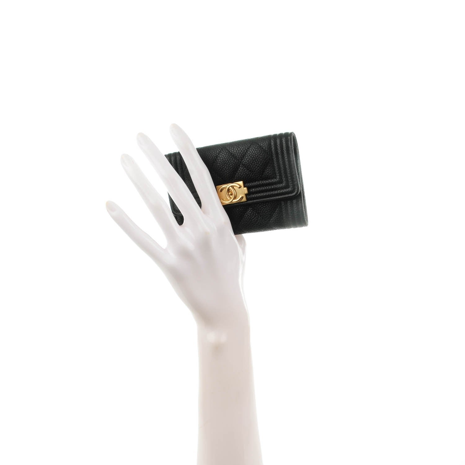 Chanel Caviar Quilted Boy Flap Card Holder Black 2 of 8