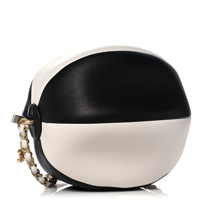 Chanel Calfskin Coco Beach Ball Bag White Black 4 of 9