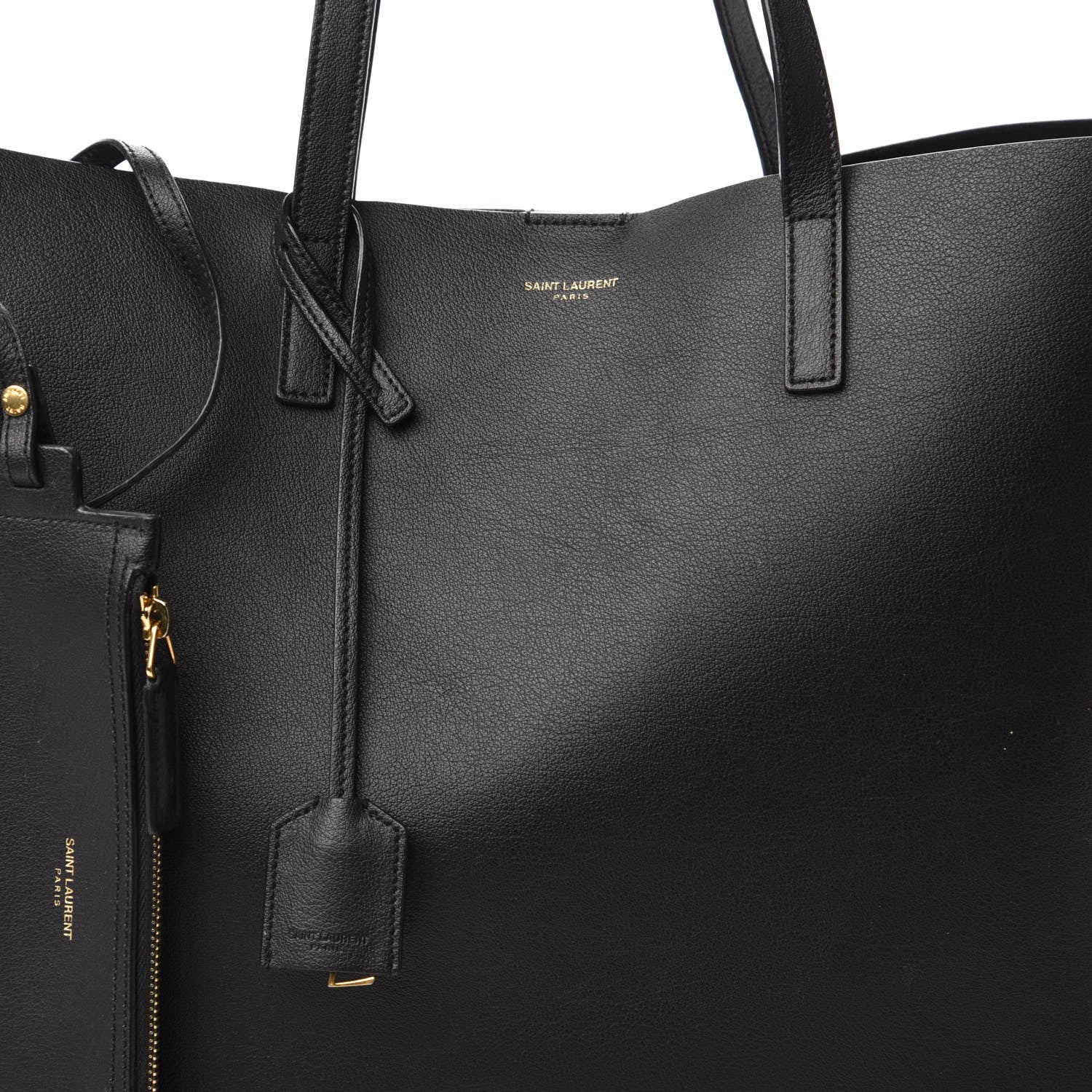 Saint Laurent Calfskin Large Shopping Tote Black 10 of 10