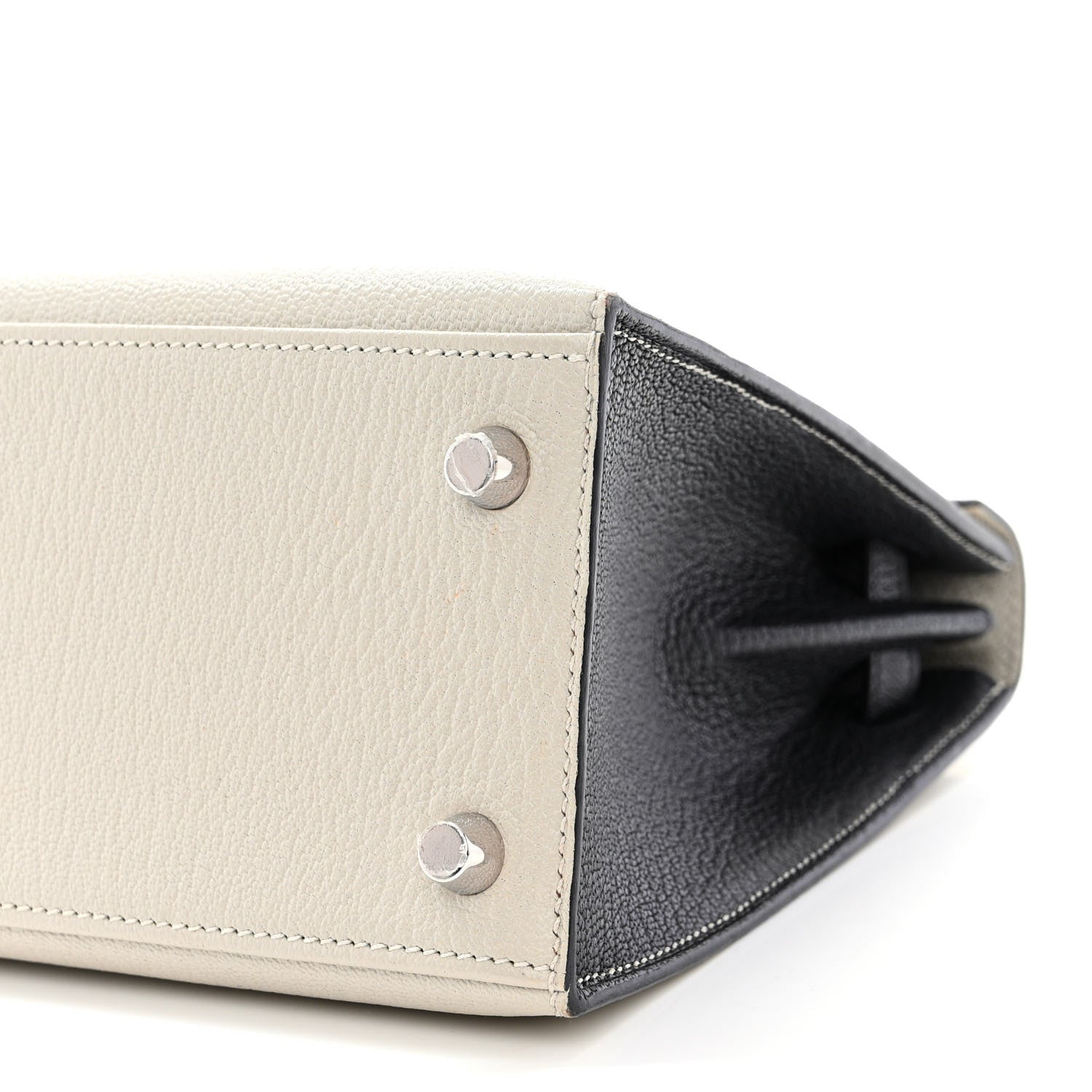 Hermes Chevre Mysore Horseshoe Kelly Sellier 25 Gris Perle Black 11 of 12
