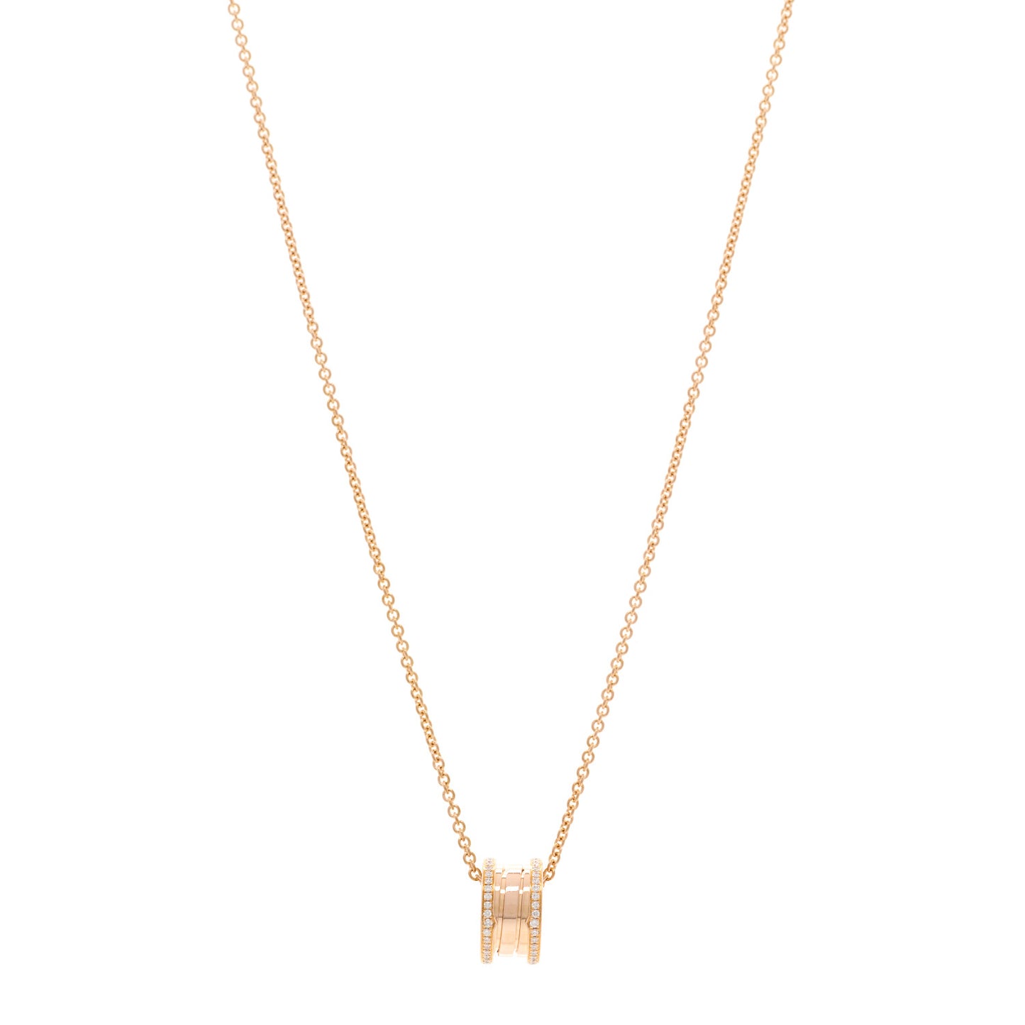 18K Rose Gold Diamond B.Zero1 Pendant Necklace
