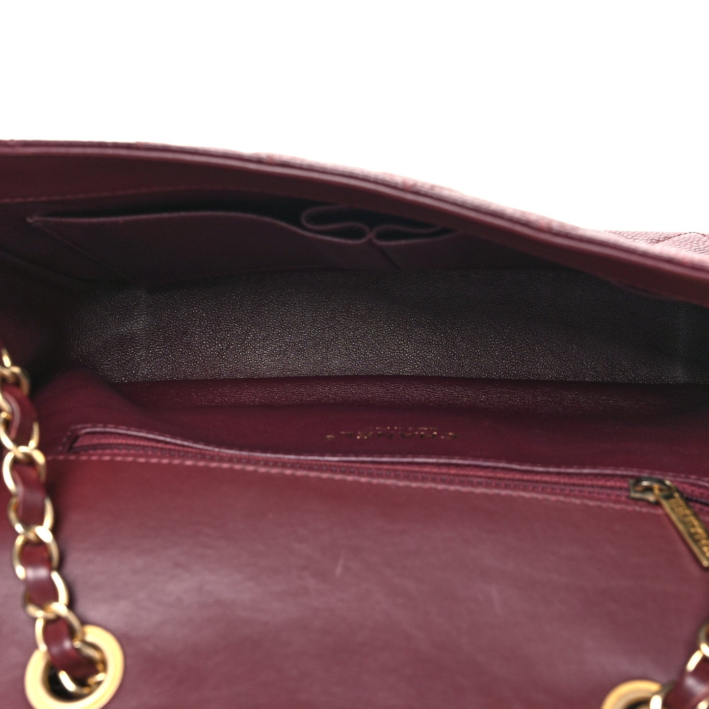Caviar Quilted Medium CC Filigree Flap Burgundy