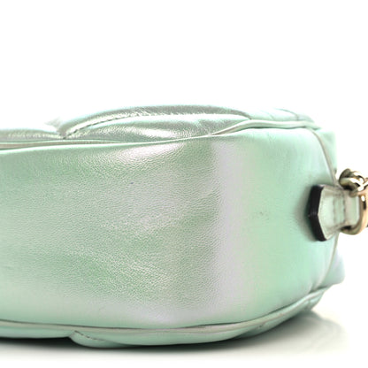 Gucci Iridescent Nappa Chevron Matelasse Small GG Marmont Chain Shoulder Bag Iridescent Salvy Green 10 of 10