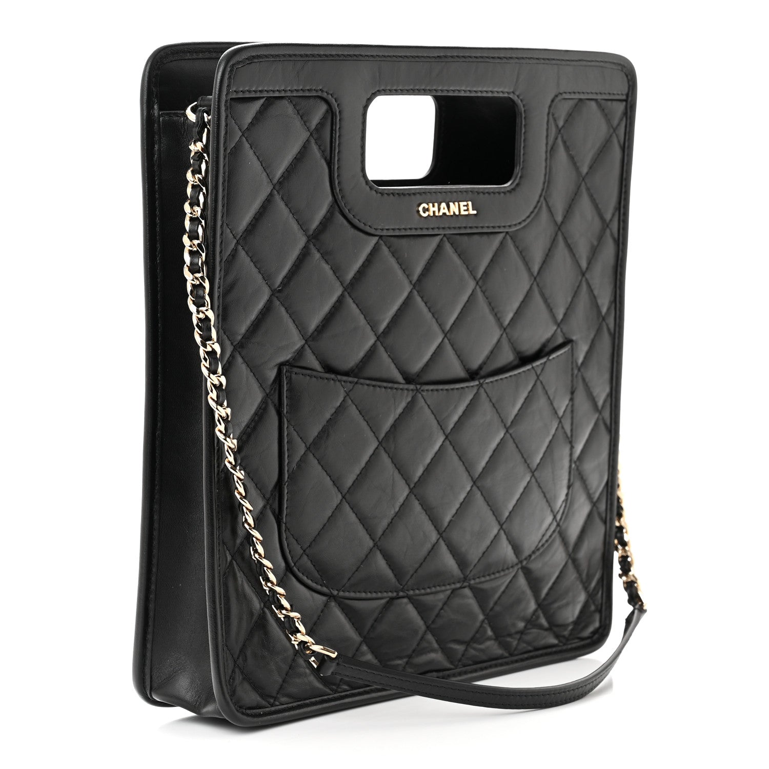 Chanel Aged Calfskin Small Charms Shopping Bag Black 3 of 11